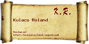 Kulacs Roland névjegykártya